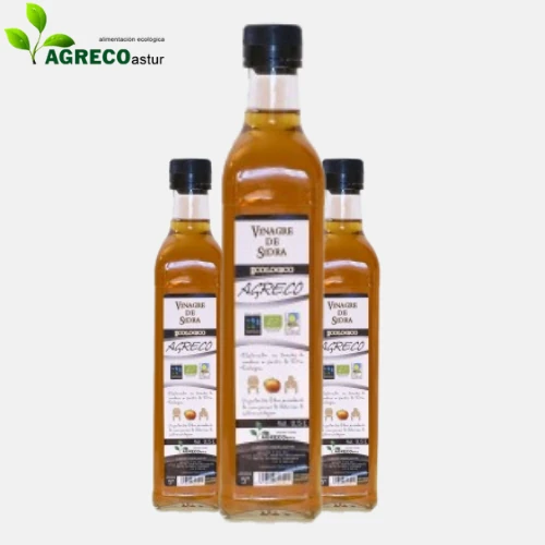 botella de vinagre de sidra natural ecologico de asturias